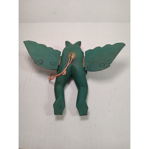 Bali Flying Frog Wooden Mobile Winged Spirit Demon Chaser Balinese Folk Art - Picture 4 of 7